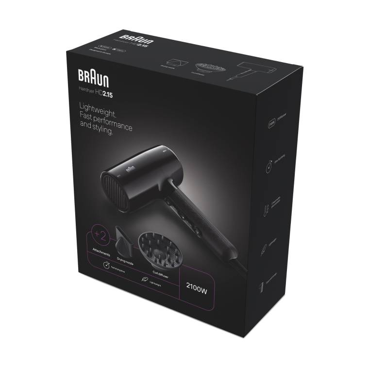 Braun BRHD215E HD2.15 Difüzörlü Saç Kurutma Makinesi, 2 Başlıklı, 2100W