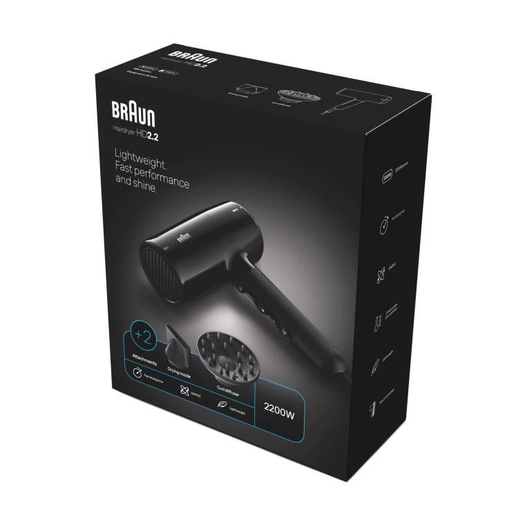 Braun BRHD225E HD2.2 IONTEC Difüzörlü Saç Kurutma Makinesi, 2 Başlıklı, 2200W