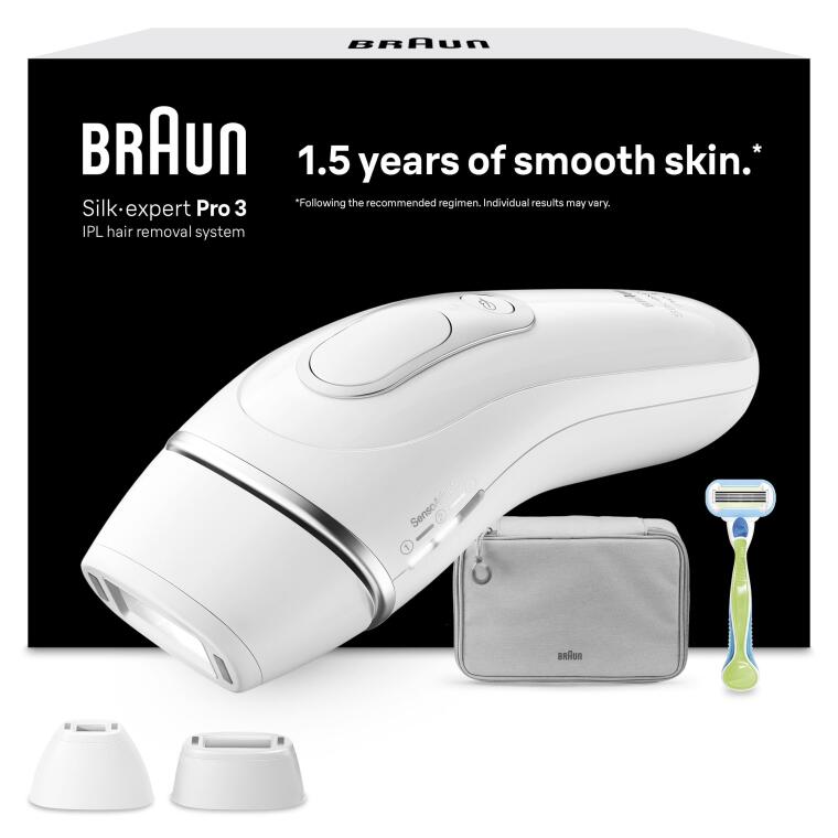 Braun IPL Silk·expert Pro 3, Evde Tüy Alma, Çanta, Venus Tıraş Makinesi, 2 Başlık ile, PL3122