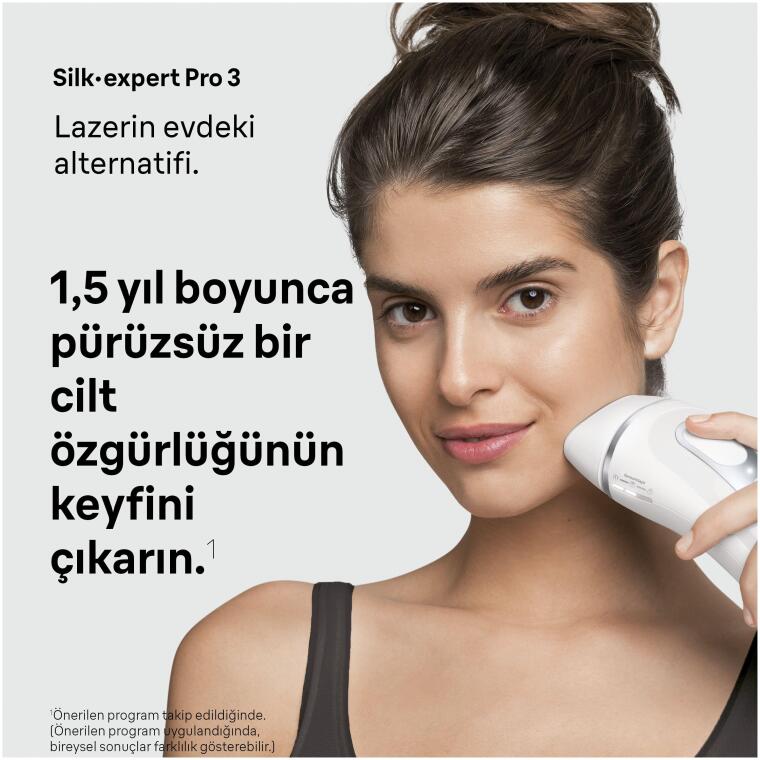Braun IPL Silk·expert Pro 3, Evde Tüy Alma, Çanta, Venus Tıraş Makinesi, 2 Başlık ile, PL3122
