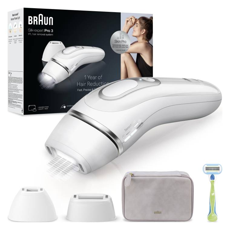 Braun IPL Silk·expert Pro 3, Evde Tüy Alma, Çanta, Venus Tıraş Makinesi, 2 Başlık ile, PL3132