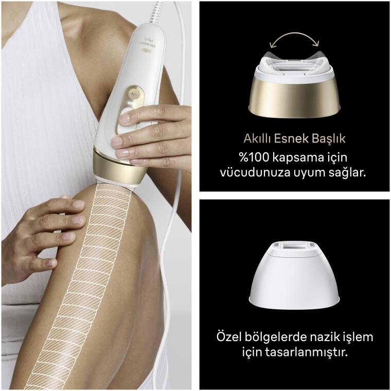 Braun IPL Silk·expert Pro 5, Evde Lazerle Tüy Alma, Çanta, Gillette Venus, 2 Başlık, PL5221