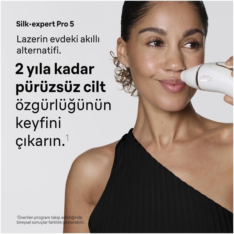 Braun IPL Silk·expert Pro 5, Evde Lazerle Tüy Alma, Çanta, Gillette Venus, 2 Başlık, PL5251