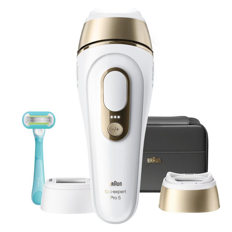 Braun IPL Silk·expert Pro 5, Evde Lazerle Tüy Alma, Çanta, Gillette Venus, 2 Başlık, PL5251