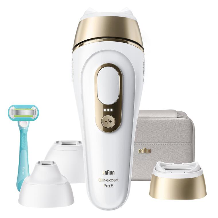 Braun IPL Silk·expert Pro 5, Evde Lazerle Tüy Alma, Çanta, Gillette Venus, 3 Başlık, PL5351