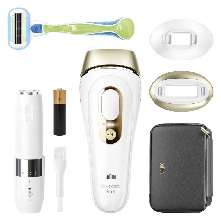 Braun IPL Silk·expert Pro 5, Evde Lazerle Tüy Alma, Mini Yüz Tüy Alma Cihazı, 2 Başlık, PL5146