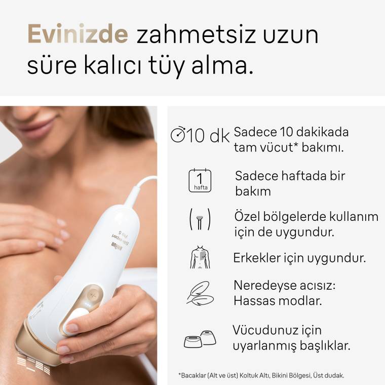 Braun IPL Silk·expert Pro 5, Evde Lazerle Tüy Alma, Mini Yüz Tüy Alma Cihazı, 2 Başlık, PL5146