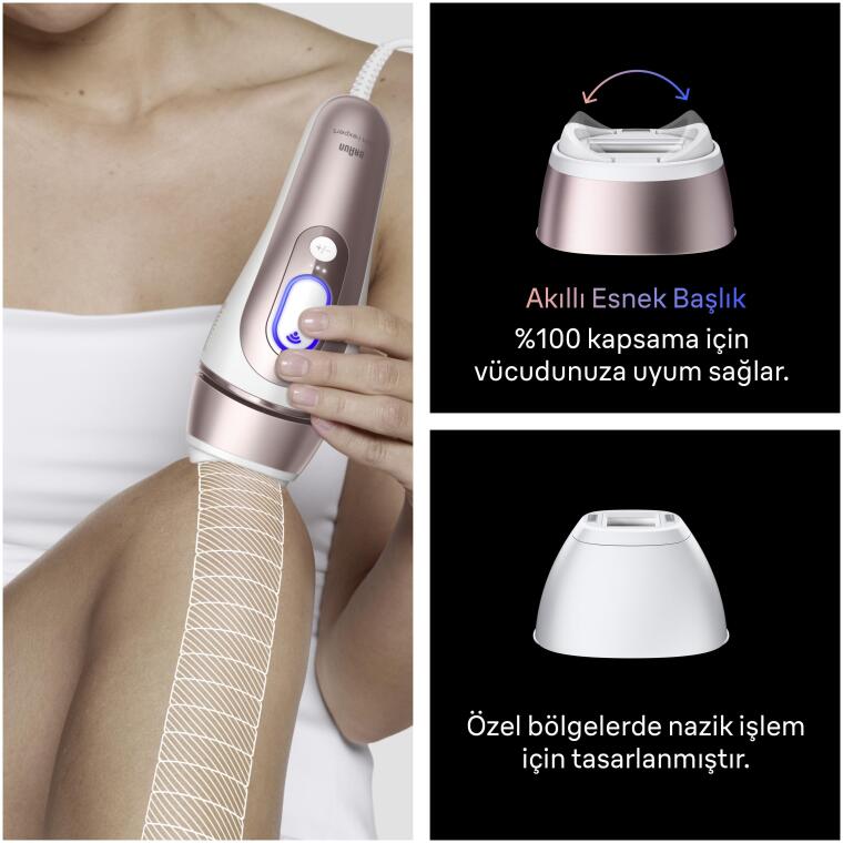 Braun IPL Skin i·expert, Evde Lazerle Tüy Alma, App ile, Çanta, Gillette Venus, 2 Başlık, PL7211