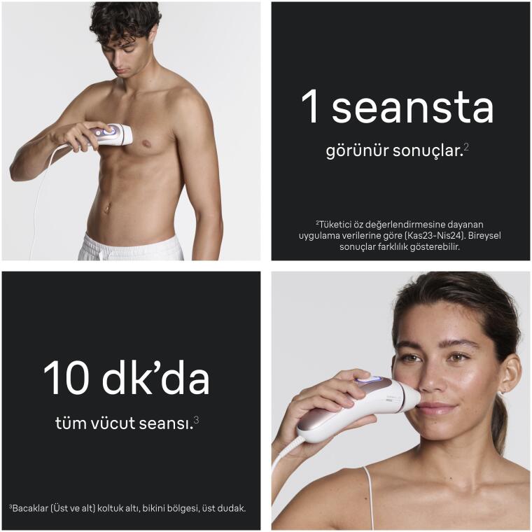 Braun IPL Skin i·expert, Evde Lazerle Tüy Alma, App ile, Çanta, Gillette Venus, 3 Başlık, PL7321