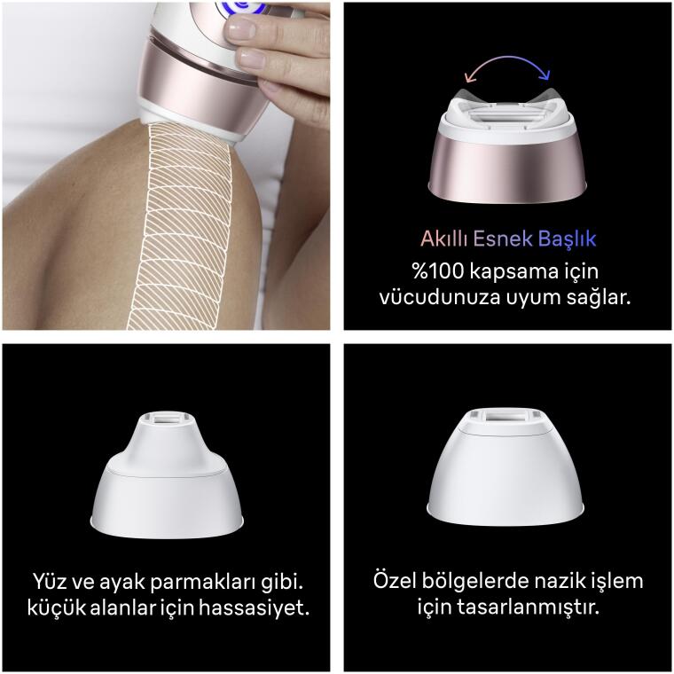 Braun IPL Skin i·expert, Evde Lazerle Tüy Alma, App ile, Çanta, Gillette Venus, 3 Başlık, PL7321