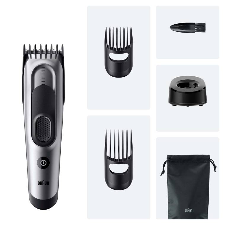 Braun Saç Kesme Makinesi Series 7, +5 Aksesuar, Ömür Boyu Keskin Bıçak, 17 Uzunluk, HC7590