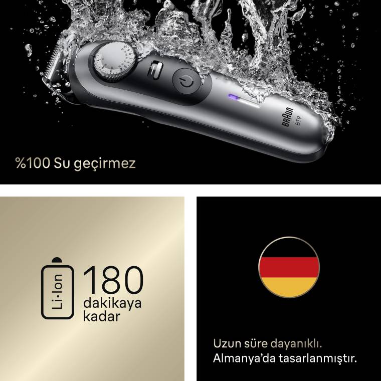 Braun Sakal Düzeltici Series 9, +7 Berber Ekipmanları, 52 Uzunluk, ProBlade, BT9520