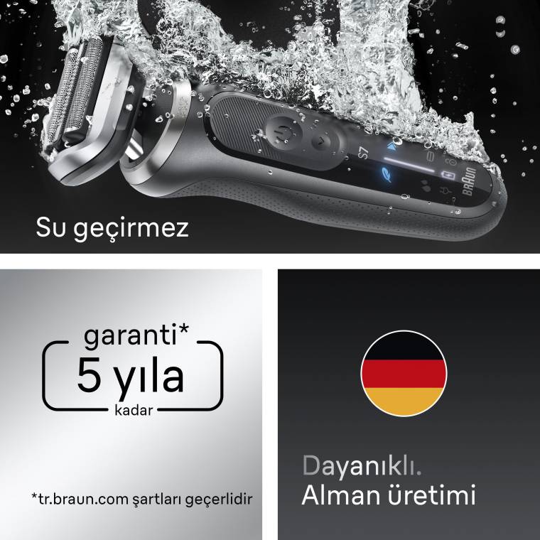 Braun Series 7 Elektrikli Tıraş Makinesi, Islak ve Kuru, Hassas Düzeltici Başlık, 72-G1200S