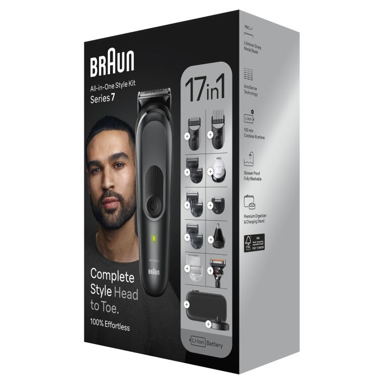 Braun Series 7 MGK7491 Hepsi Bir Arada Şekillendirme Seti, 17’si 1 Arada Erkek Bakım Kiti