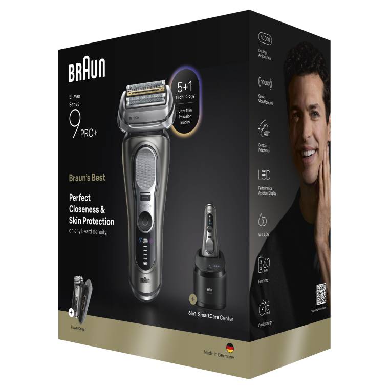 Braun Series 9 PRO+ Elektrikli Tıraş Makinesi, Islak ve Kuru, SmartCare Merkezi, 9675CC