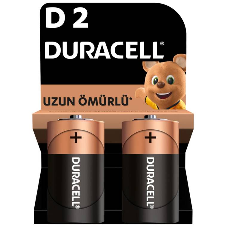 Duracell Alkalin D Piller, 2’li paket