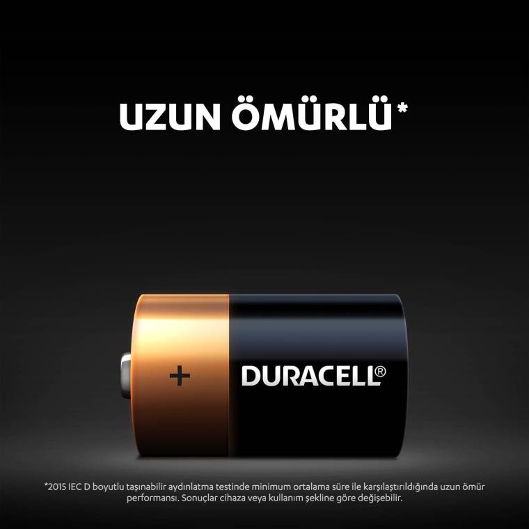 Duracell Alkalin D Piller, 2’li paket
