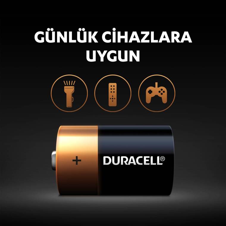 Duracell Alkalin D Piller, 2’li paket