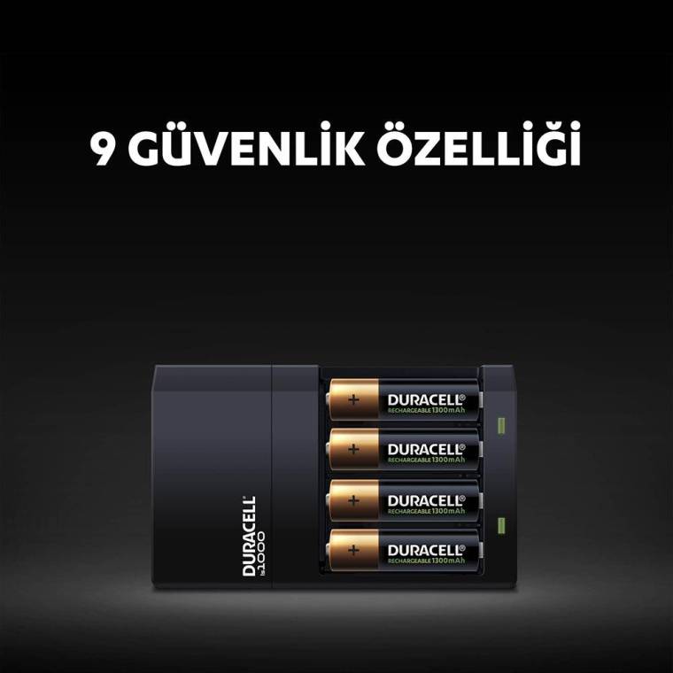 Duracell CEF 14 Şarj Aleti + 2'şer adet AA ve AAA Pil (Duracell 4 saat Şarj Cihazı, 1 adet)