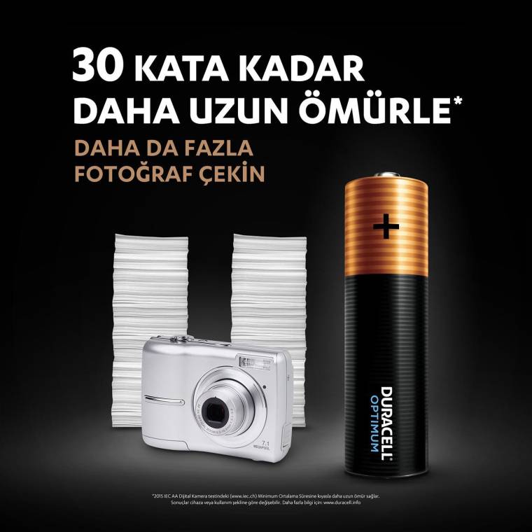 Duracell Optimum AA Alkalin Pil, 1,5 V LR6 MN1500, 4’lü paket