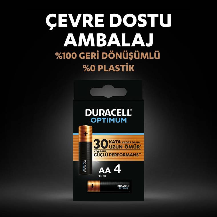 Duracell Optimum AA Alkalin Pil, 1,5 V LR6 MN1500, 4’lü paket