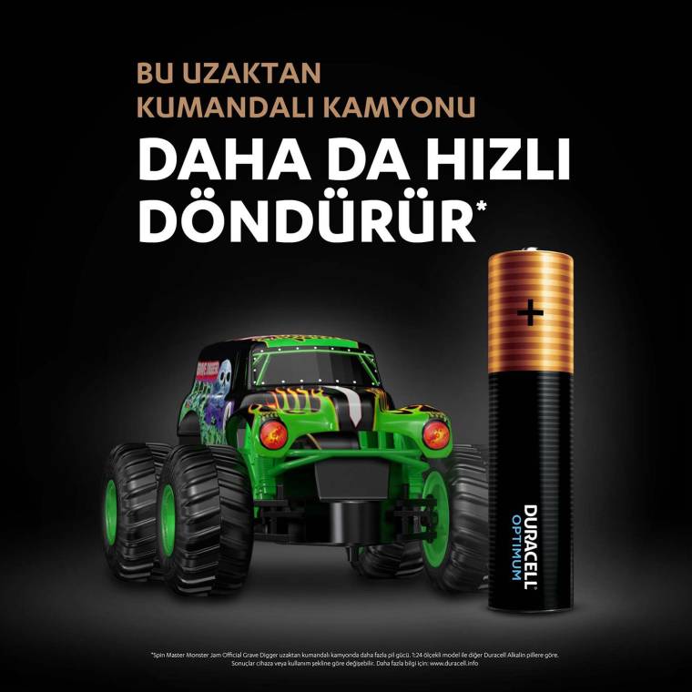 Duracell Optimum AAA Alkalin Pil, 1,5 V LR03 MN2400, 4’lü paket