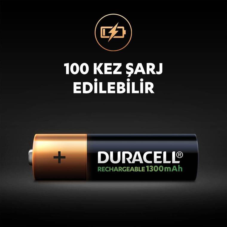 Duracell Şarj Edilebilir AA 1300mAh Piller, 2’li paket