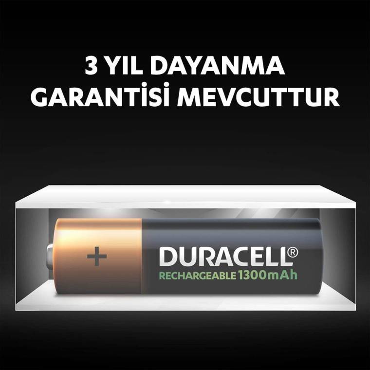 Duracell Şarj Edilebilir AA 1300mAh Piller, 2’li paket