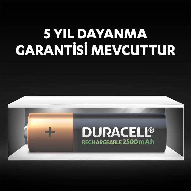 Duracell Şarj Edilebilir AA 2500mAh Piller, 2’li paket