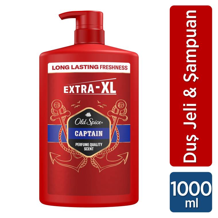 Old Spice Captain Erkek Duş Jeli ve Şampuan 1000 ml XXL Büyük Boy