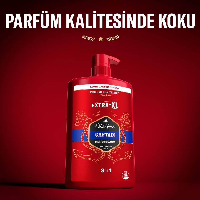 Old Spice Captain Erkek Duş Jeli ve Şampuan 1000 ml XXL Büyük Boy