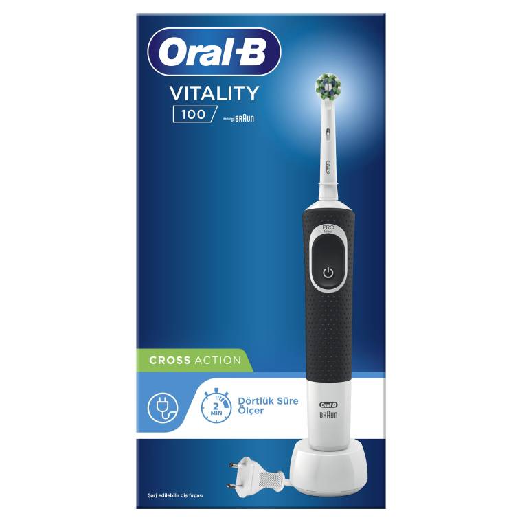 Oral-B D100 Vitality Cross Action Şarjlı Diş Fırçası - Siyah
