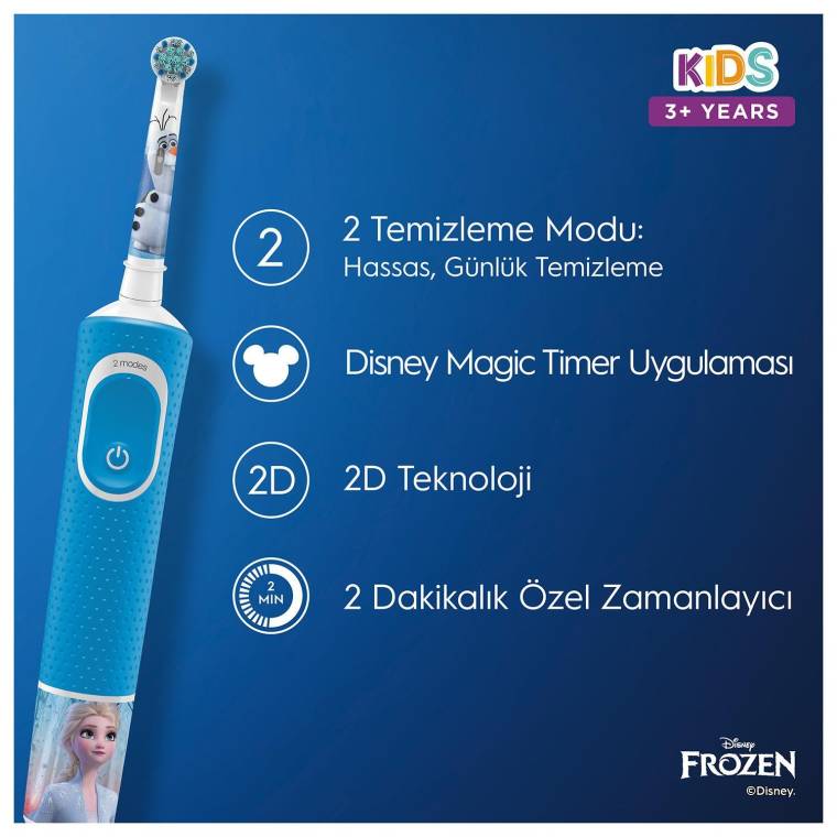 Oral-B D100 Vitality Frozen Özel Seri Çocuklar İçin Şarj Edilebilir Diş Fırçası