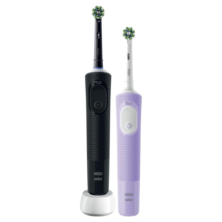 Oral-B D103 Vitality Pro Cross Action Şarjlı Diş Fırçası 2'li Avantaj Paketi - Siyah / Lila