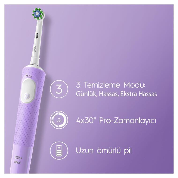 Oral-B D103 Vitality Pro Cross Action Şarjlı Diş Fırçası - Lila