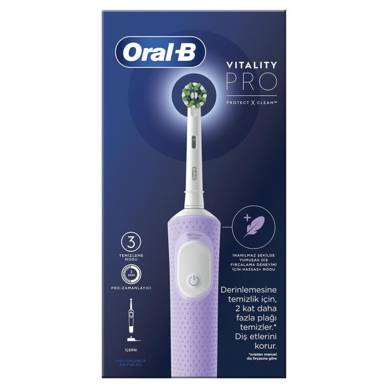 Oral-B D103 Vitality Pro Cross Action Şarjlı Diş Fırçası - Lila