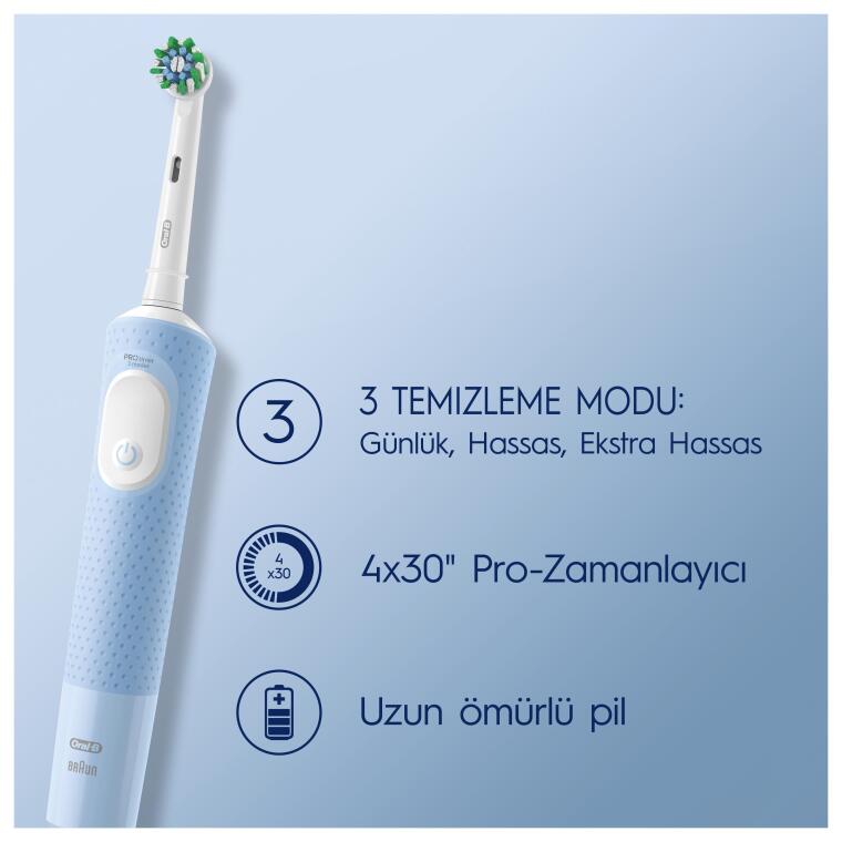 Oral-B D103 Vitality Pro Cross Action Şarjlı Diş Fırçası - Mavi