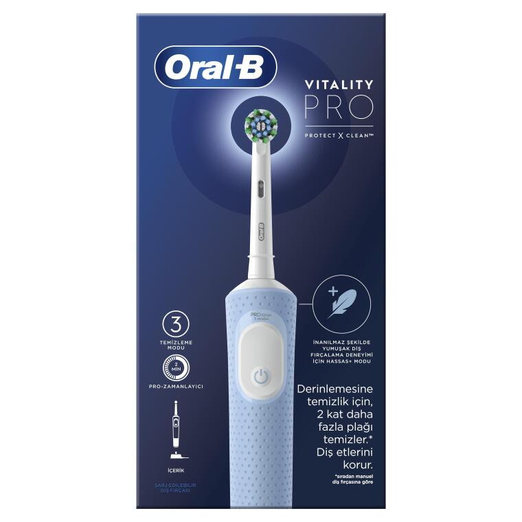 Oral-B D103 Vitality Pro Cross Action Şarjlı Diş Fırçası - Mavi