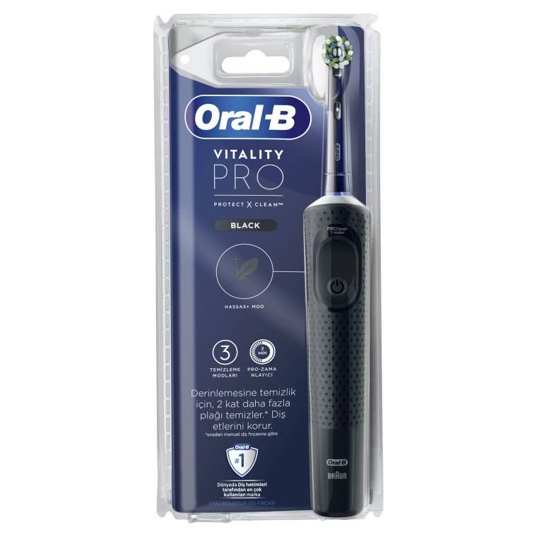 Oral-B D103 Vitality Pro Protect x Clean Şarjlı Diş Fırçası - Siyah