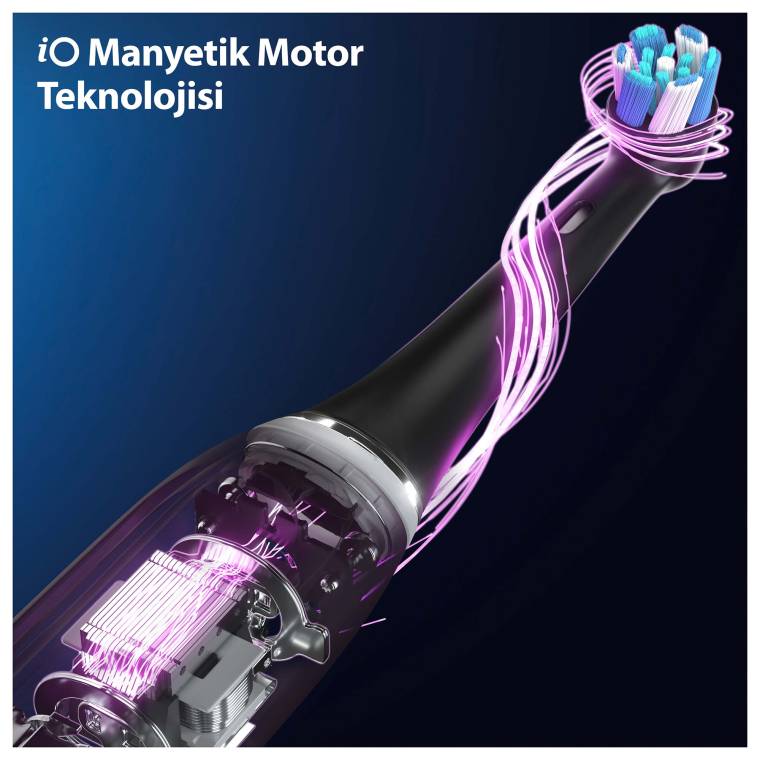 Oral-B iO10 Kozmik Siyah Şarjlı/Elektrikli Diş Fırçası, 1 Fırça Başlığı, Hızlı Manyetik Şarj Cihazı, Uzun Ömürlü Pil, Şarj Eden Seyahat Kabı