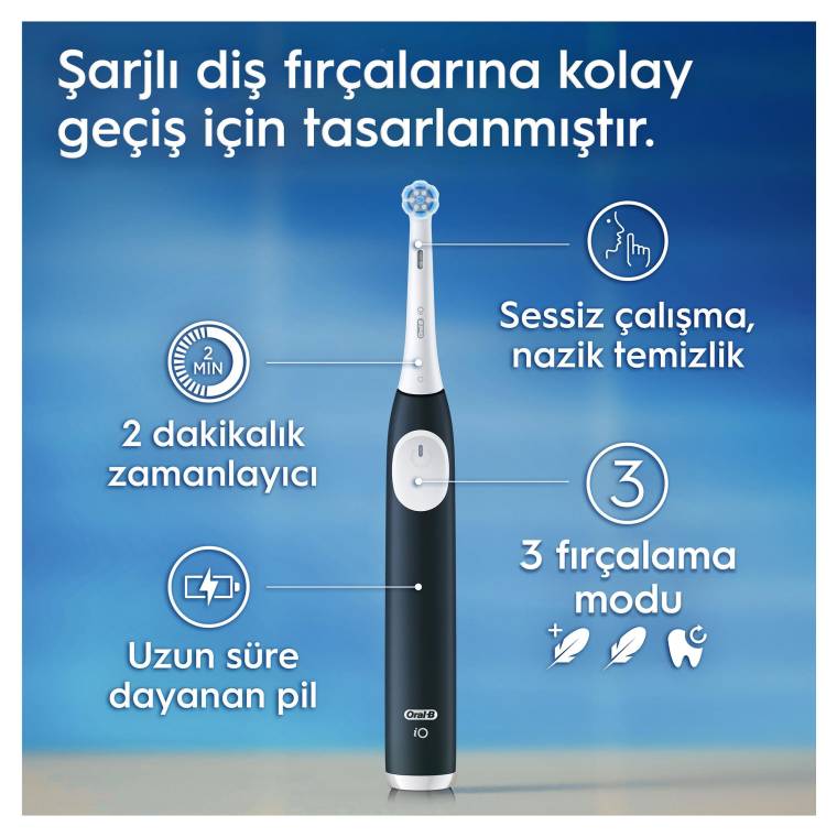 Oral-B iO2 Orman Yeşili Şarjlı/Elektrikli Diş Fırçası, 1 Fırça Başlığı, Tek Şarjda 4 Haftaya Varan Kullanım, Seyahat Kabı