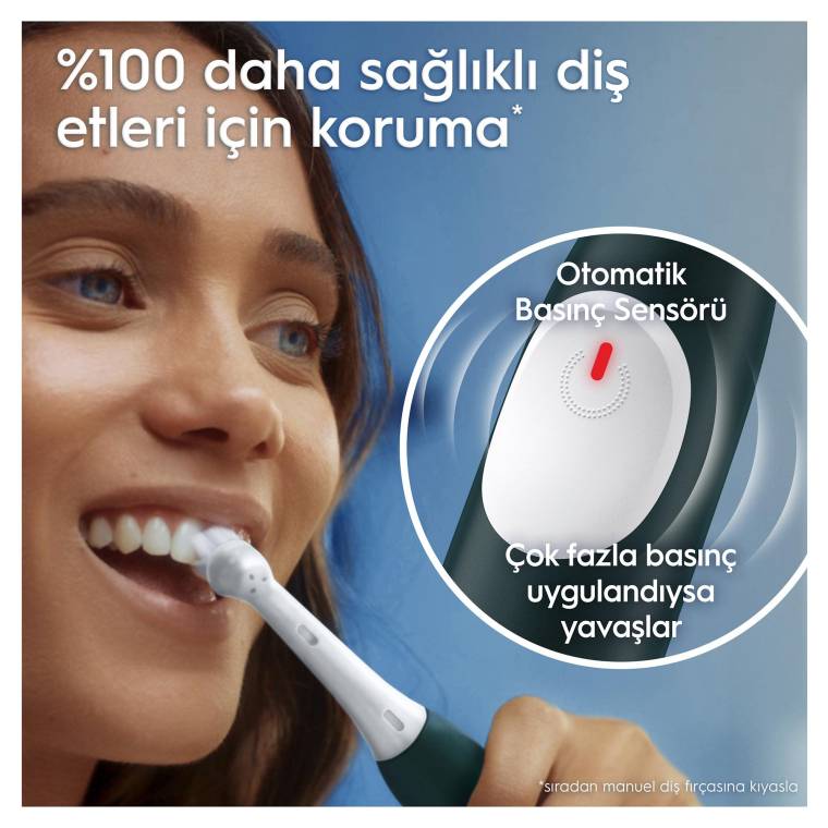 Oral-B iO2 Orman Yeşili Şarjlı/Elektrikli Diş Fırçası, 1 Fırça Başlığı, Tek Şarjda 4 Haftaya Varan Kullanım, Seyahat Kabı