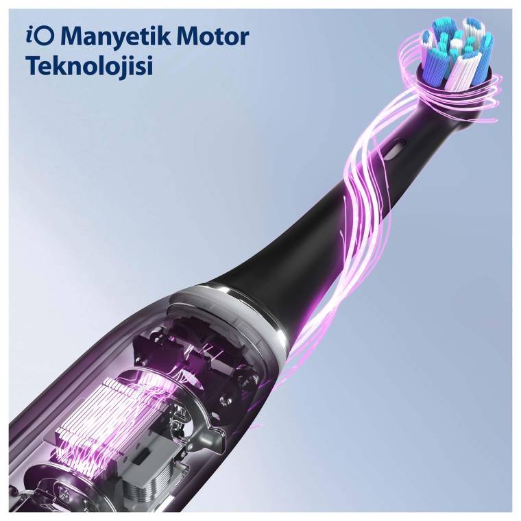 Oral-B iO3 Siyah Şarjlı/Elektrikli Diş Fırçası, 1 Fırça Başlığı, Uzun Ömürlü Pil