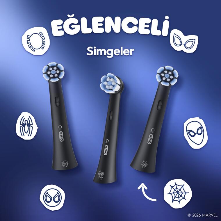 Oral-B iO Çocuk 6+ Marvel Spider Şarjlı Diş Fırçası Yedek Başlığı 4 Adet