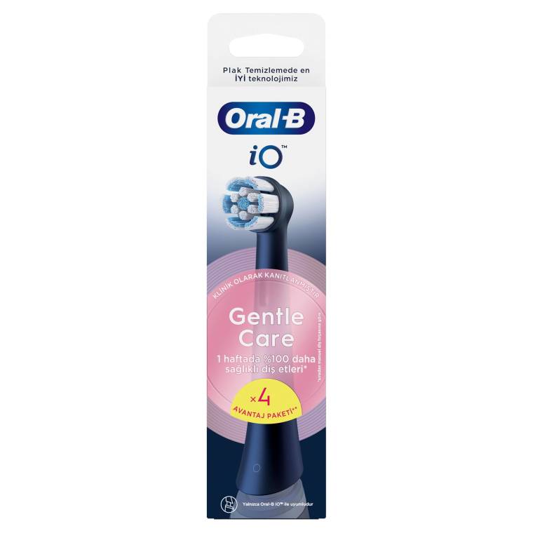 Oral-B iO Gentle Care Siyah Diş Fırçası Yedek Başlığı 4 Adet
