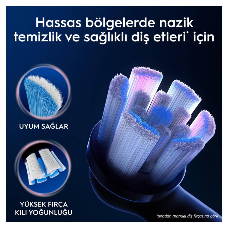Oral-B iO Gentle Care Siyah Diş Fırçası Yedek Başlığı 4 Adet