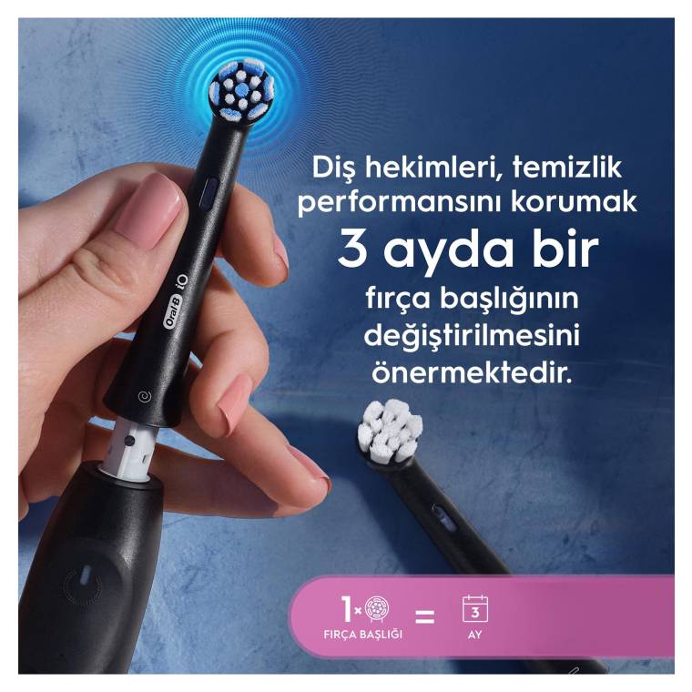 Oral-B iO Gentle Care Siyah Diş Fırçası Yedek Başlığı 4 Adet