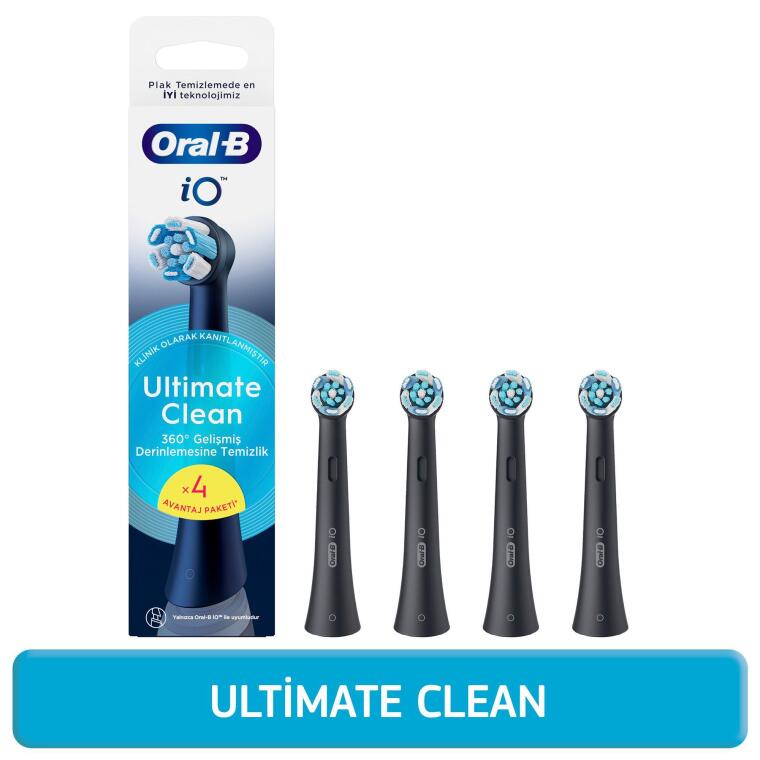 Oral-B iO Ultimate Clean Siyah Diş Fırçası Yedek Başlığı 4 Adet