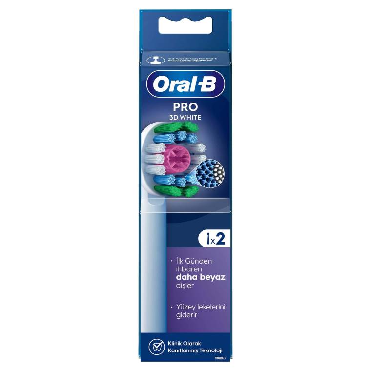 Oral-B Pro 3D White X-Filament Şarjlı Diş Fırçası Yedek Başlığı 2 Adet