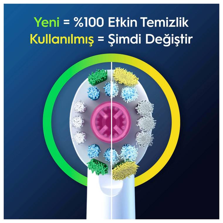 Oral-B Pro 3D White X-Filament Şarjlı Diş Fırçası Yedek Başlığı 4 Adet